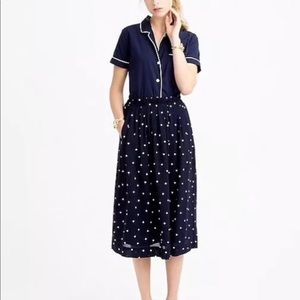 J.Crew polka dot midi skirt